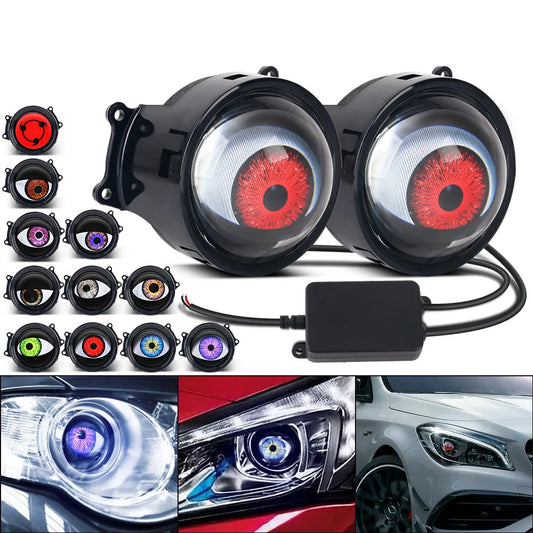 Dynamic LED Devil Eye Car Headlights – Eagle Eye Projector Headlight Assembly with Custom Lighting