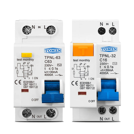 230V 1P+N Residual current Circuit breaker - Improve Center