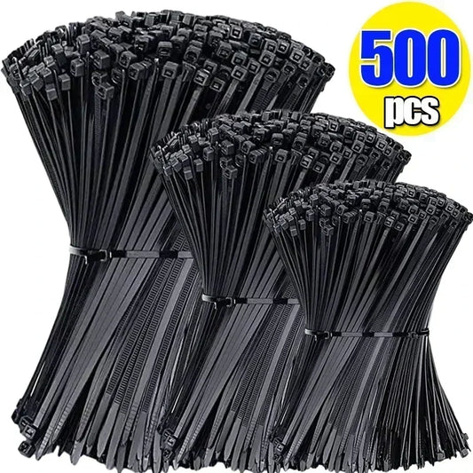 500/100Pcs Plastic Nylon Cable Ties - Improve Center