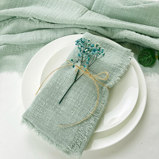 32x32cm Sage Green Gauze Cotton Napkin - Improve Center