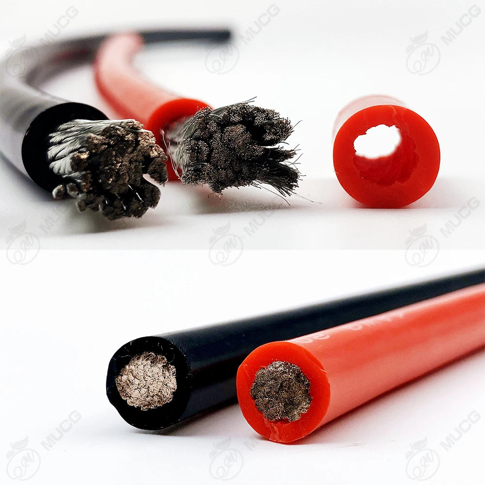 Silicone cable red black wire