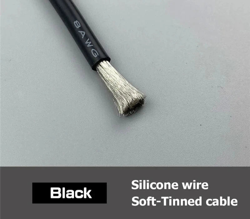 Silicone cable red black wire