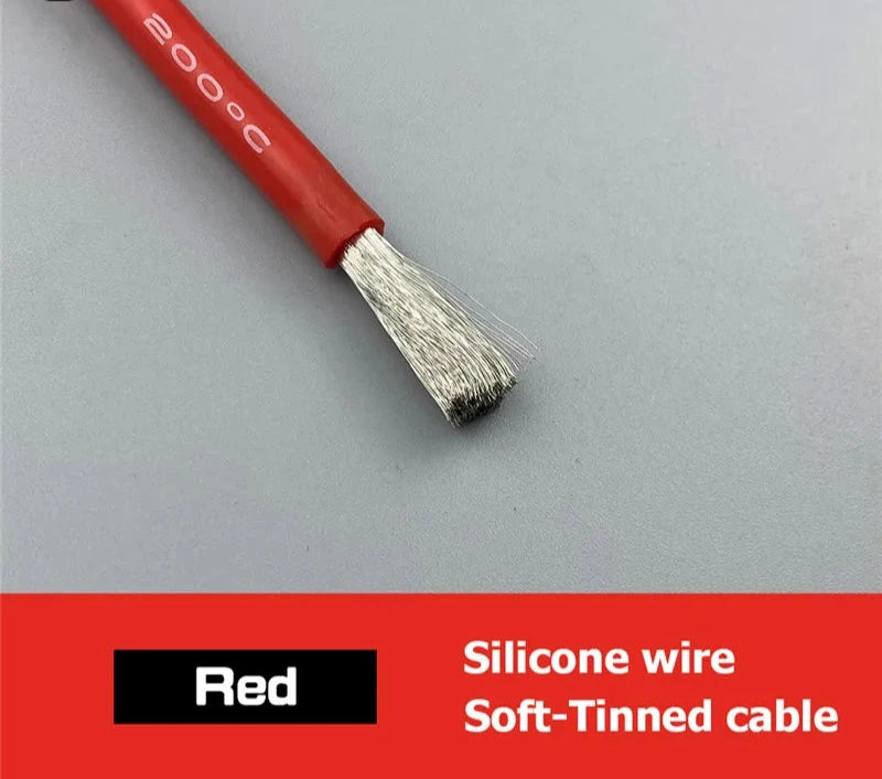 Silicone cable red black wire