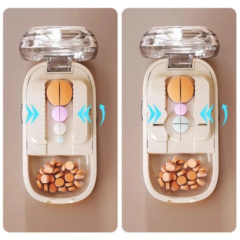 Portable Pill Cutter & Storage Box – 1/2 & 1/4 Tablet Divider, Medicine Organizer & Crusher