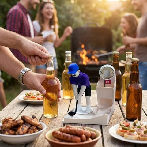 Fuuny PLA Golf Bottle Opener 3D Figurine with Score Board Beer Cap Launcher Desktop Bottle Opener Bar Accessories