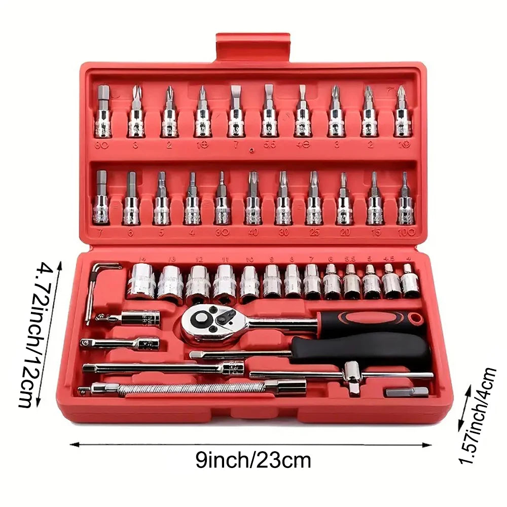 46pcs 1/4 Inch Drive Socket Set