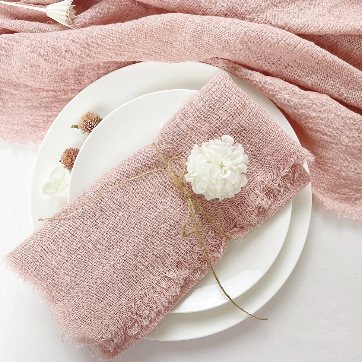 32x32cm Wholesale Pink Gauze Cotton Napkin