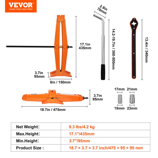 2.5 Ton/5512 lbs Scissor Car Jack - Improve Center