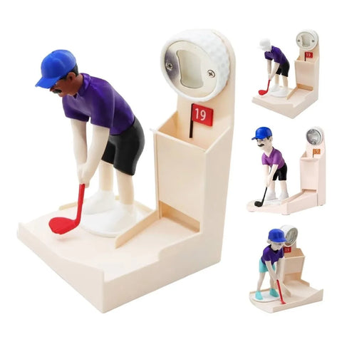 Fuuny PLA Golf Bottle Opener 3D Figurine with Score Board Beer Cap Launcher Desktop Bottle Opener Bar Accessories