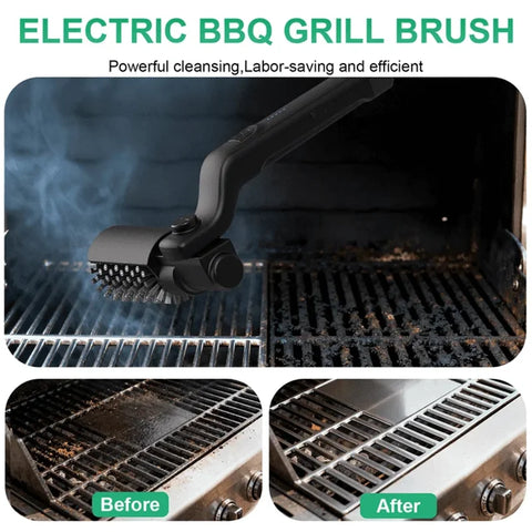 3-Speed Electric BBQ Grill Brush with Adjustable 180° Cleaning Head