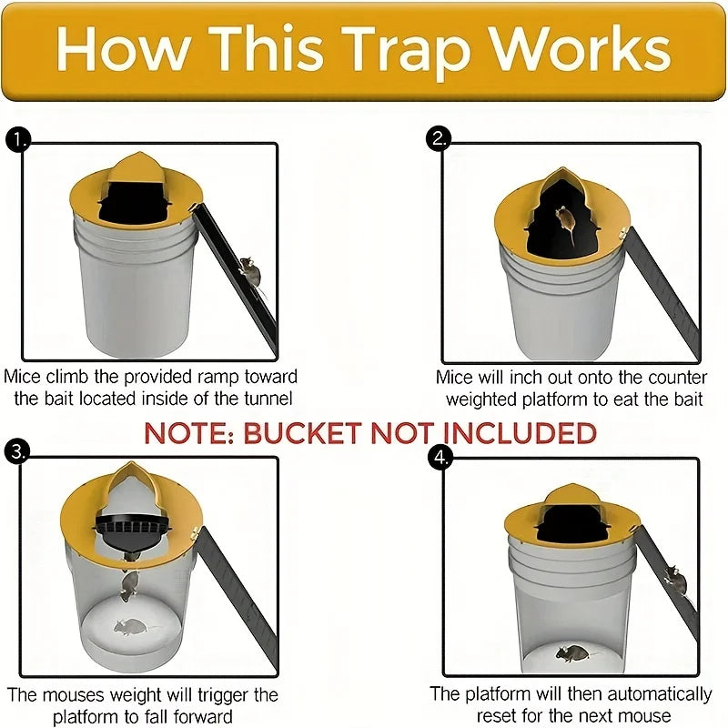 Flip & Slide Bucket Mouse Trap