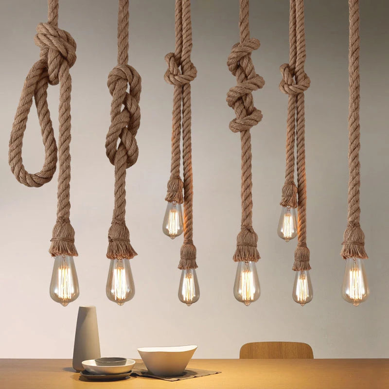 Vintage Hemp Rope Pendant Lights - Improve Center