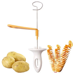 Rotating Potato Spiral Cutter