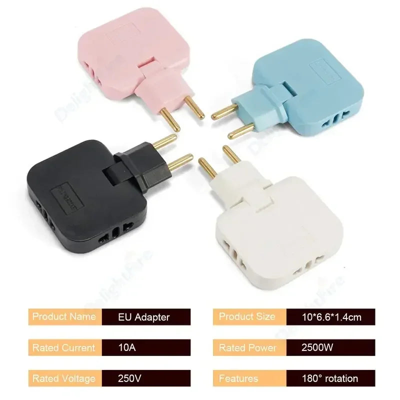 3 in 1 EU Power Socket Plug