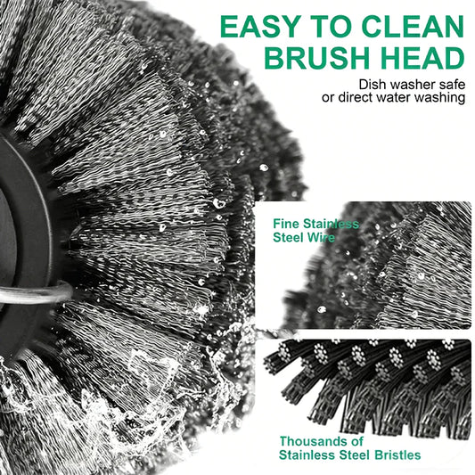 3-Speed Electric BBQ Grill Brush with Adjustable 180° Cleaning Head