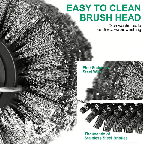 3-Speed Electric BBQ Grill Brush with Adjustable 180° Cleaning Head