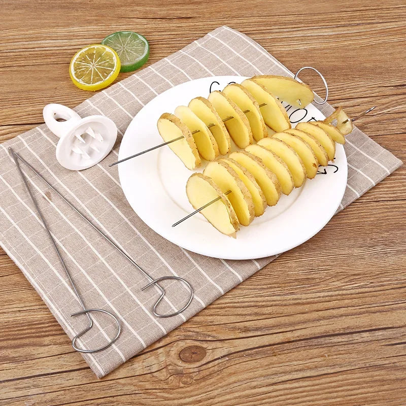 Rotating Potato Spiral Cutter