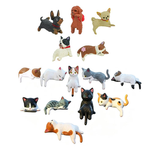 Cute Sleeping Cat Resin Figurines – Adorable Kitten Home Decor Ornaments & Miniature Landscape Decorations