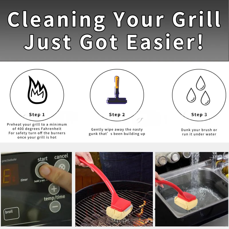 BBQ Cleaning Brush & Degreasing Cloth