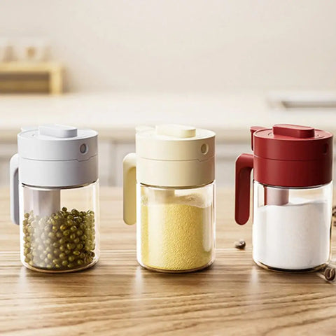Airtight Glass Spice Jar with Spoon - Improve Center