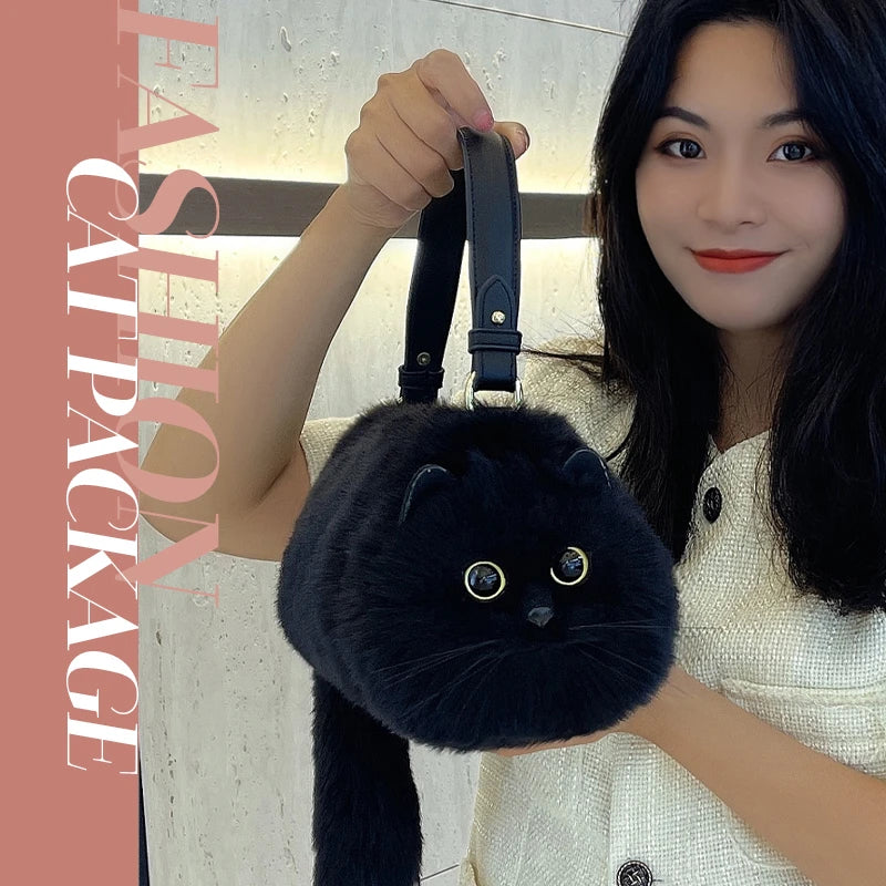 Plush Cat Shoulder Bag