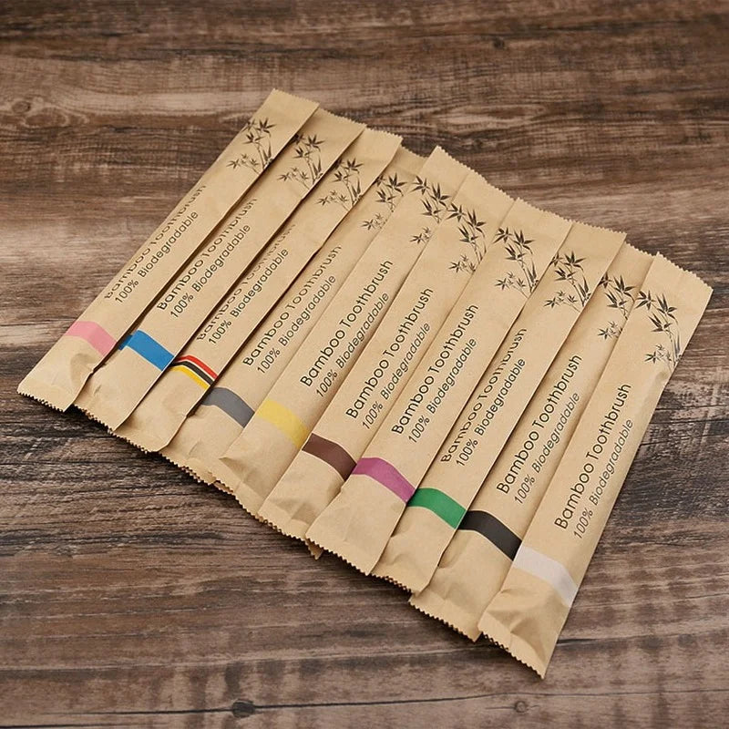 10pcs Bamboo Toothbrushes