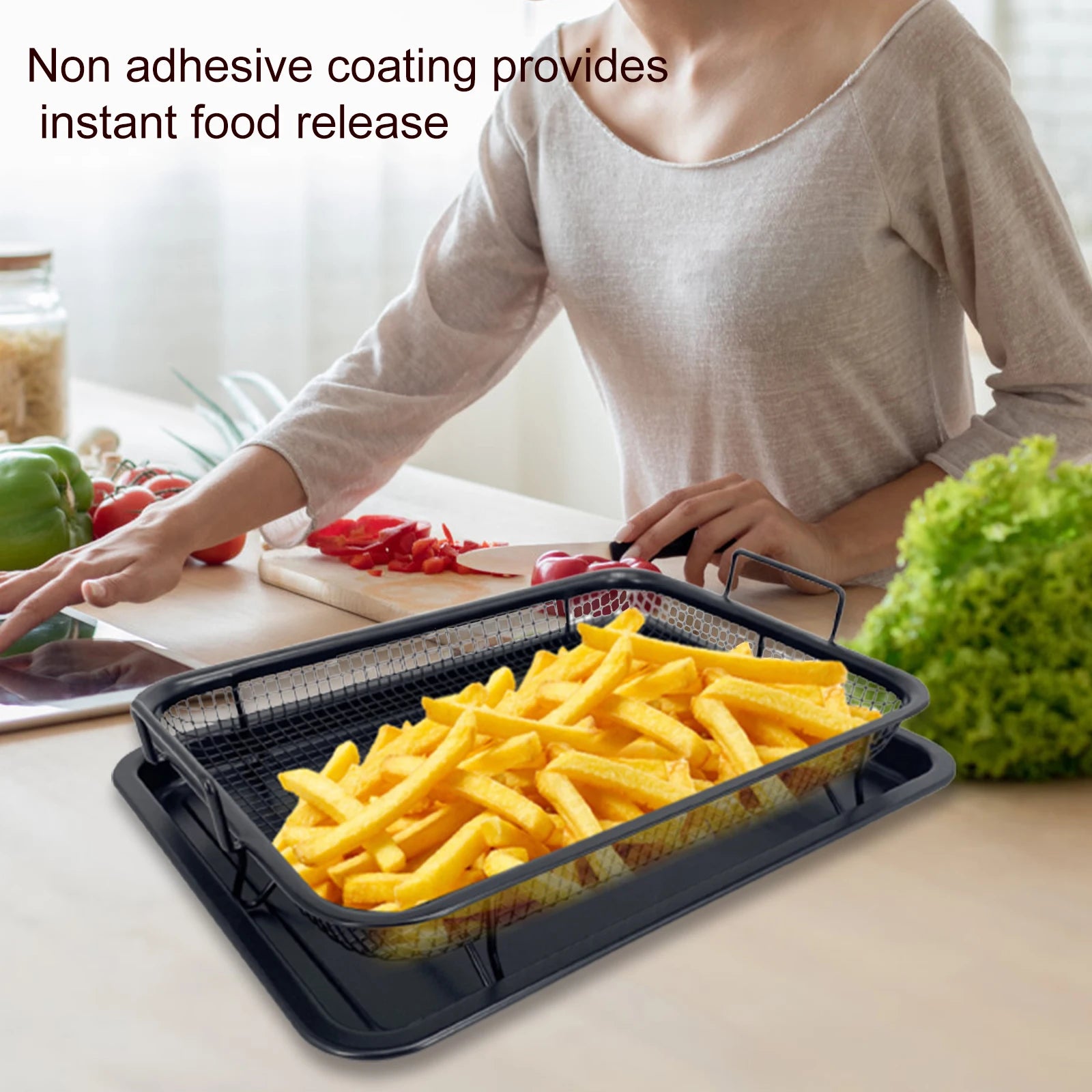 Nonstick Baking Tray & Chips Basket