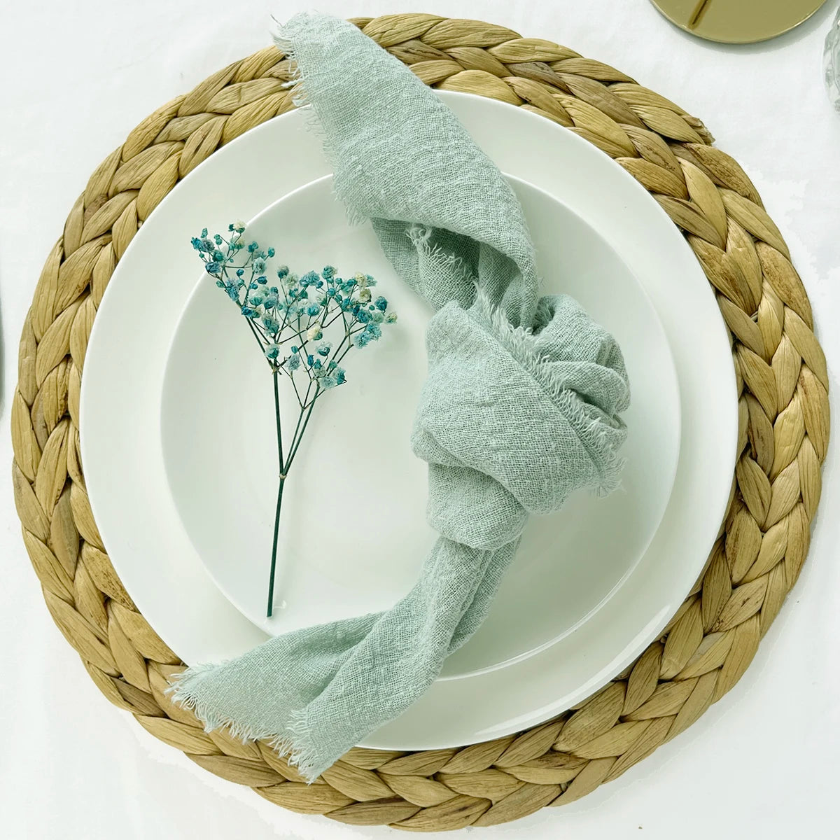 32x32cm Sage Green Gauze Cotton Napkin