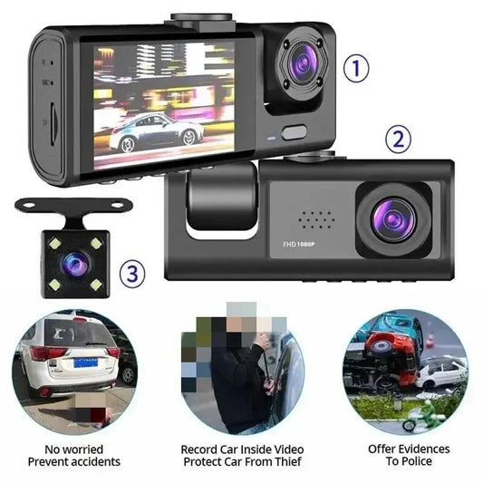 1080P 3-Lens Inside Vehicle Camera - Improve Center