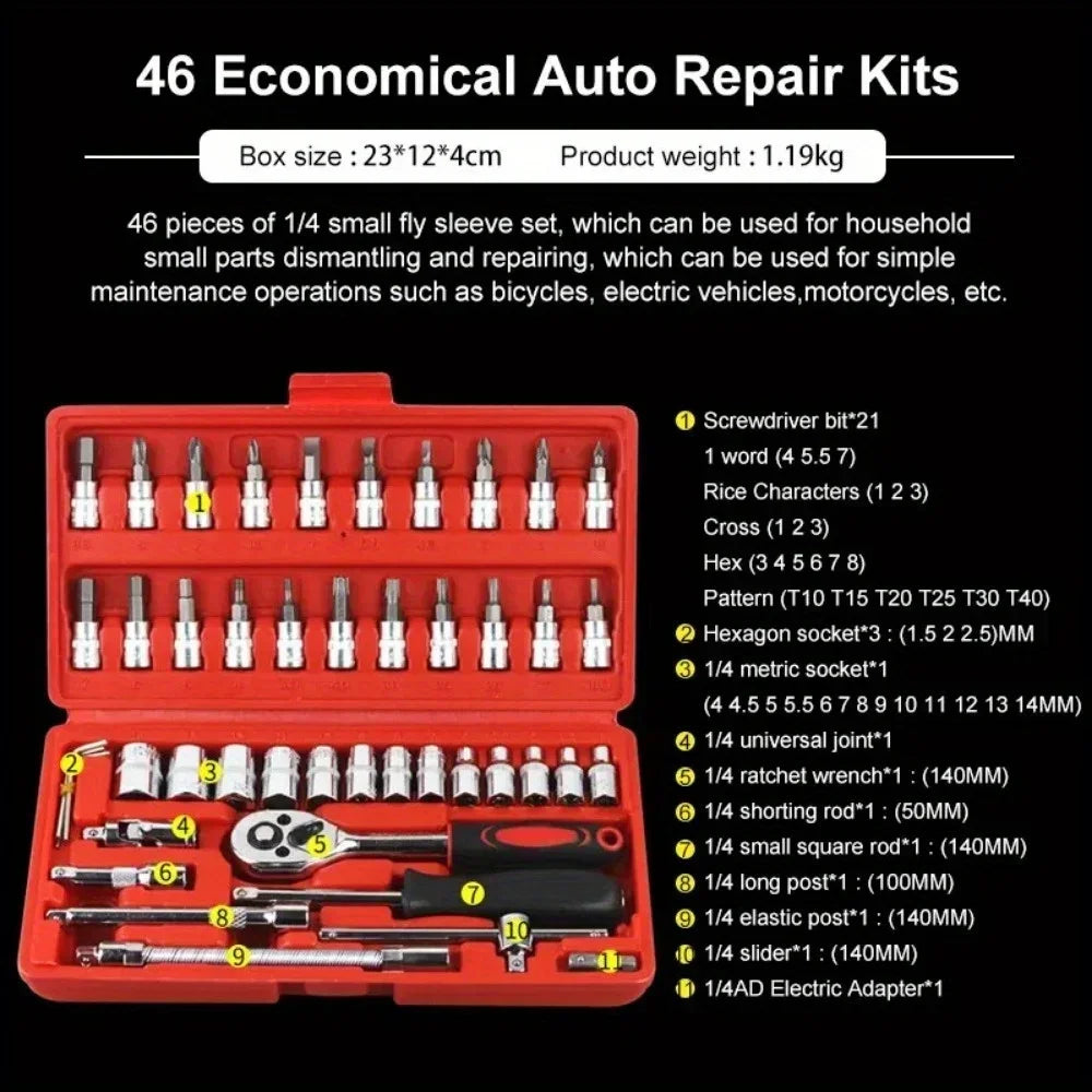 46pcs Car Repair Tool Kit