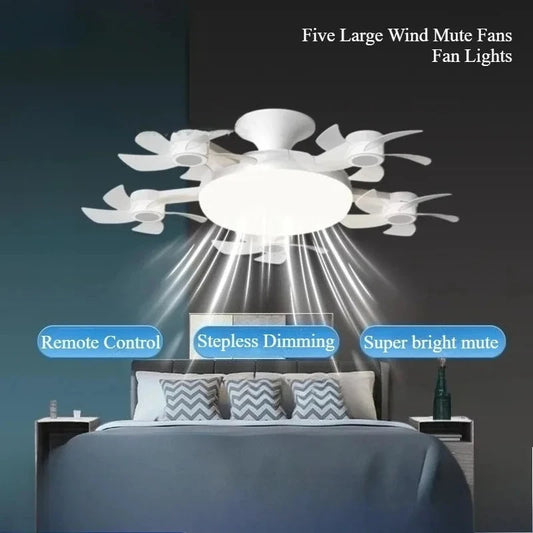 Modern Smart Ceiling Fan Light – Silent Remote-Controlled Dimmable LED