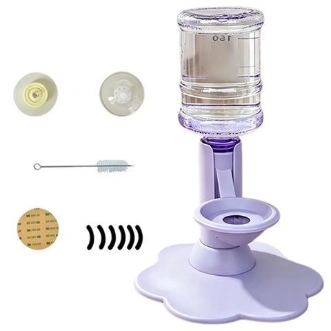 Adjustable Elevated Gravitys Pet Automatic Water Dispenser No Electricity Required With Suction Cup Anti Tipping For Cats Dogs