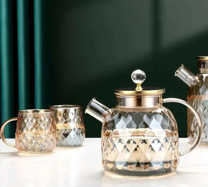 Large Capacity Diamond Tea Pot