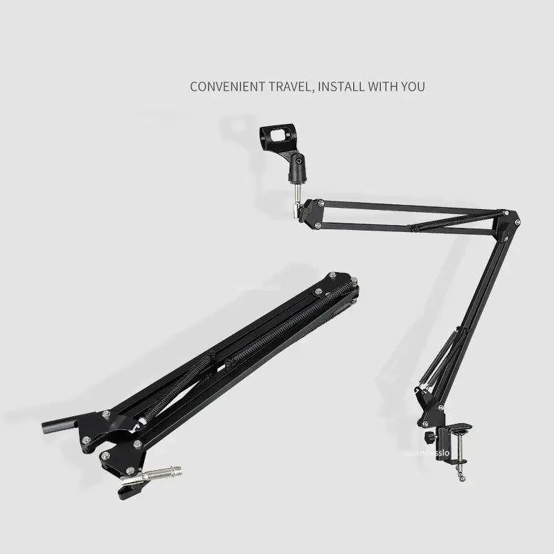 Adjustable Microphone Suspension Boom Scissor Arm Stand for K669 K670 K658 K678 K690,Compact Mic Stand for Broadcasting