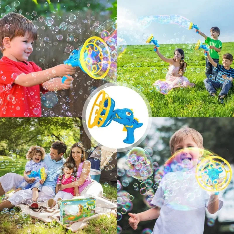 Bubble Gun Bubble Machine Dinosaur Bubbles Machine Toys Suitable for Children and Toddlers Bubble Gun Party Gifts Birthday - Improve Center