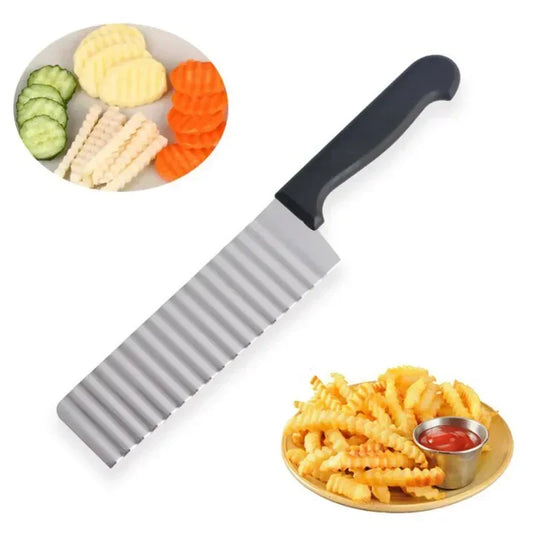 Vegetable Fruit Crinkle Wavy Slicer Knife - Improve Center