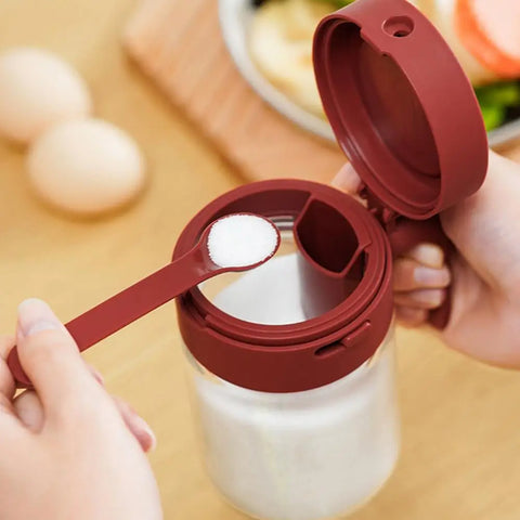 Airtight Glass Spice Jar with Spoon - Improve Center