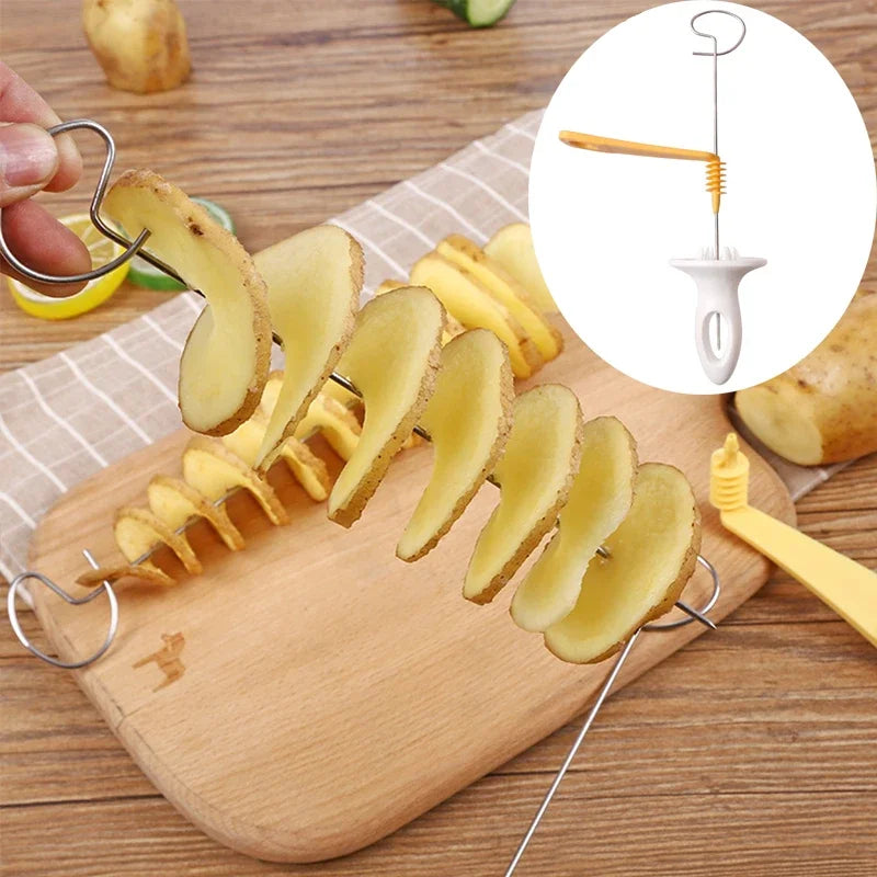 Rotating Potato Spiral Cutter