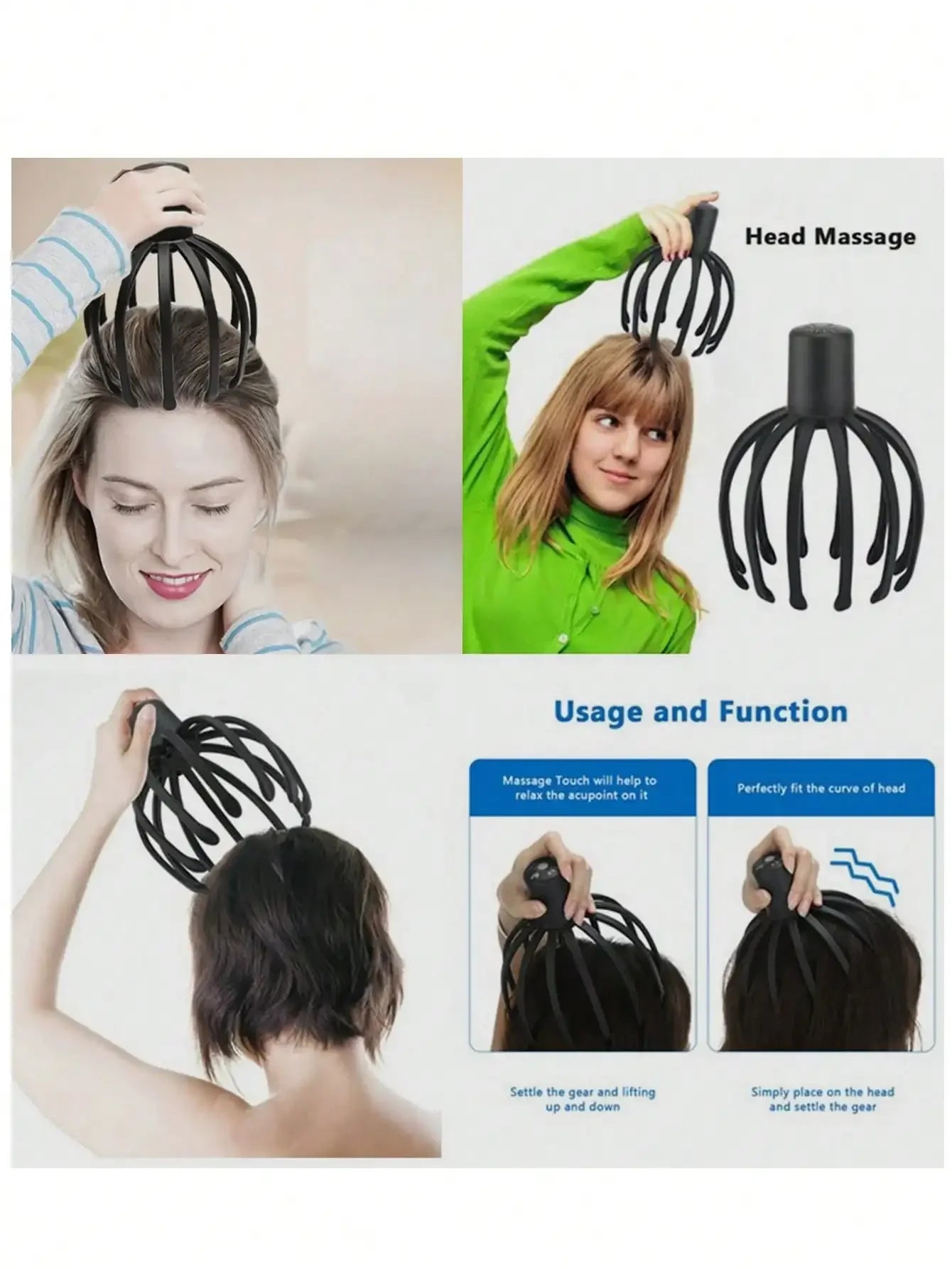 Intelligent Electric Octopus Head Massager