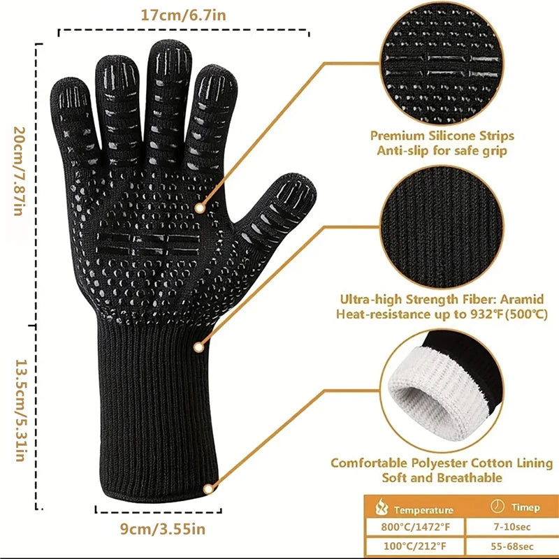 500-800°F Fireproof Oven Mitts