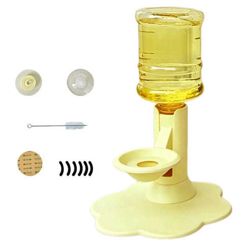 Adjustable Elevated Gravitys Pet Automatic Water Dispenser No Electricity Required With Suction Cup Anti Tipping For Cats Dogs