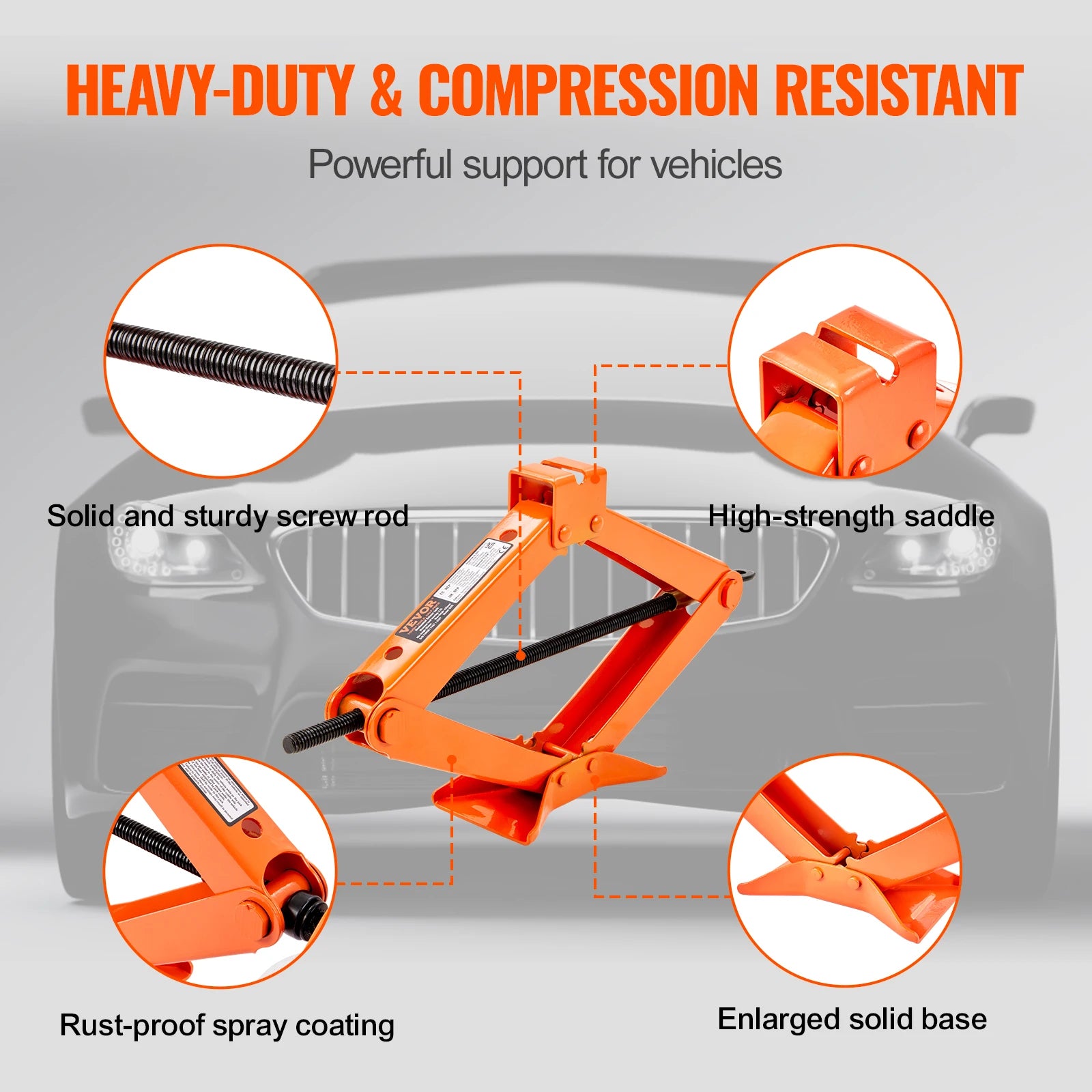 2.5 Ton/5512 lbs Scissor Car Jack