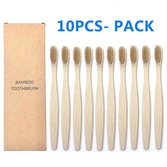 10PCS Biodegradable Bamboo Toothbrush - Improve Center