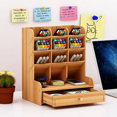 1pc Wooden Desk Organizer