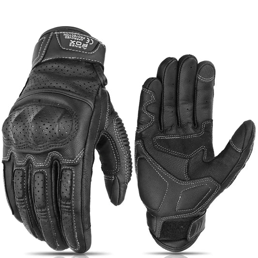 New Vintage Leather Motorcycle Gloves - Improve Center