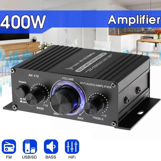 Car Blue Light Stereo Audio Amplifier - Improve Center