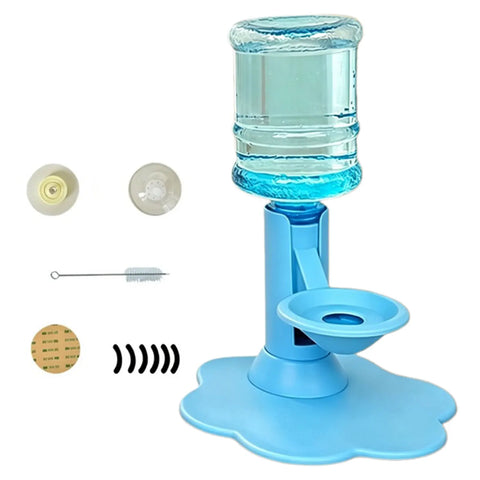 Adjustable Elevated Gravitys Pet Automatic Water Dispenser No Electricity Required With Suction Cup Anti Tipping For Cats Dogs