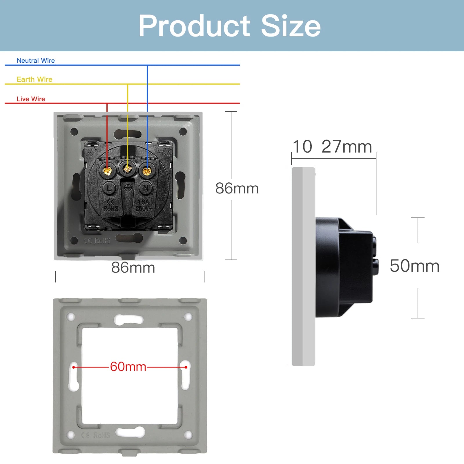 16A Wall Power Socket