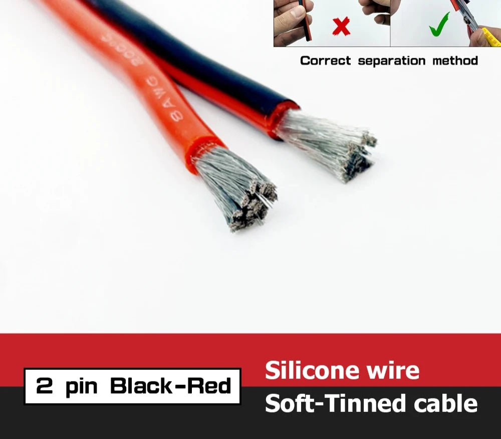 Silicone cable red black wire