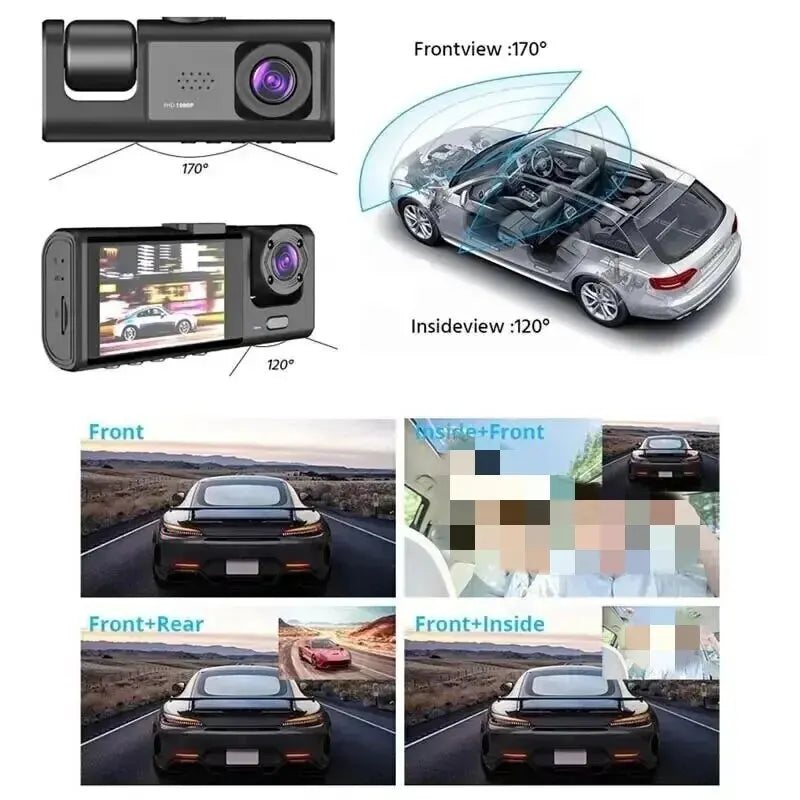 1080P 3-Lens Inside Vehicle Camera